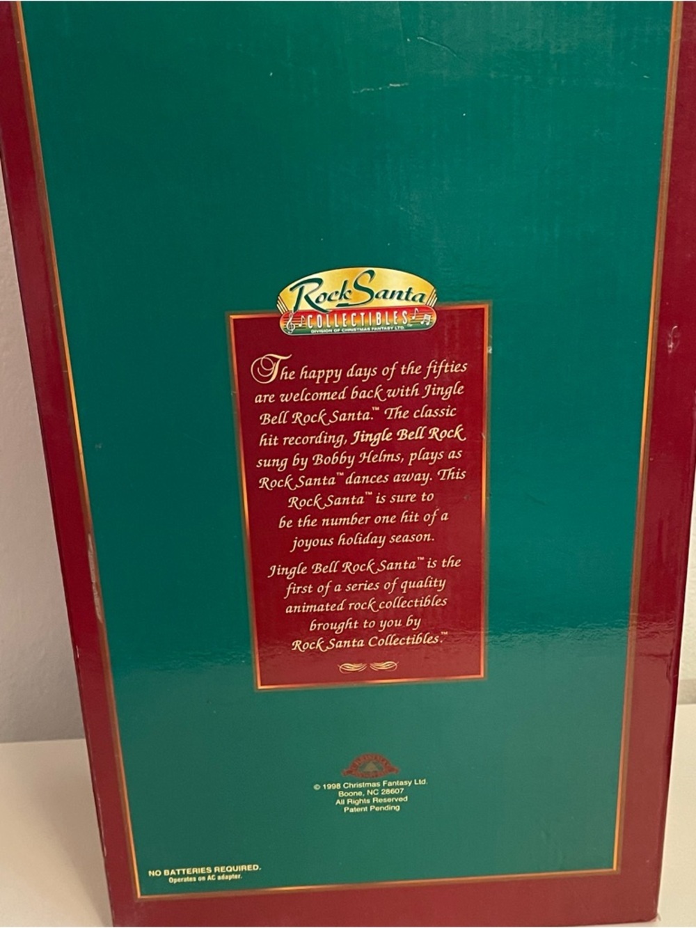 VTG Santa Claus Jingle Bell Rock 16" Singing Dancing 1998 Box Works 1st Edition - Picture 9 of 13